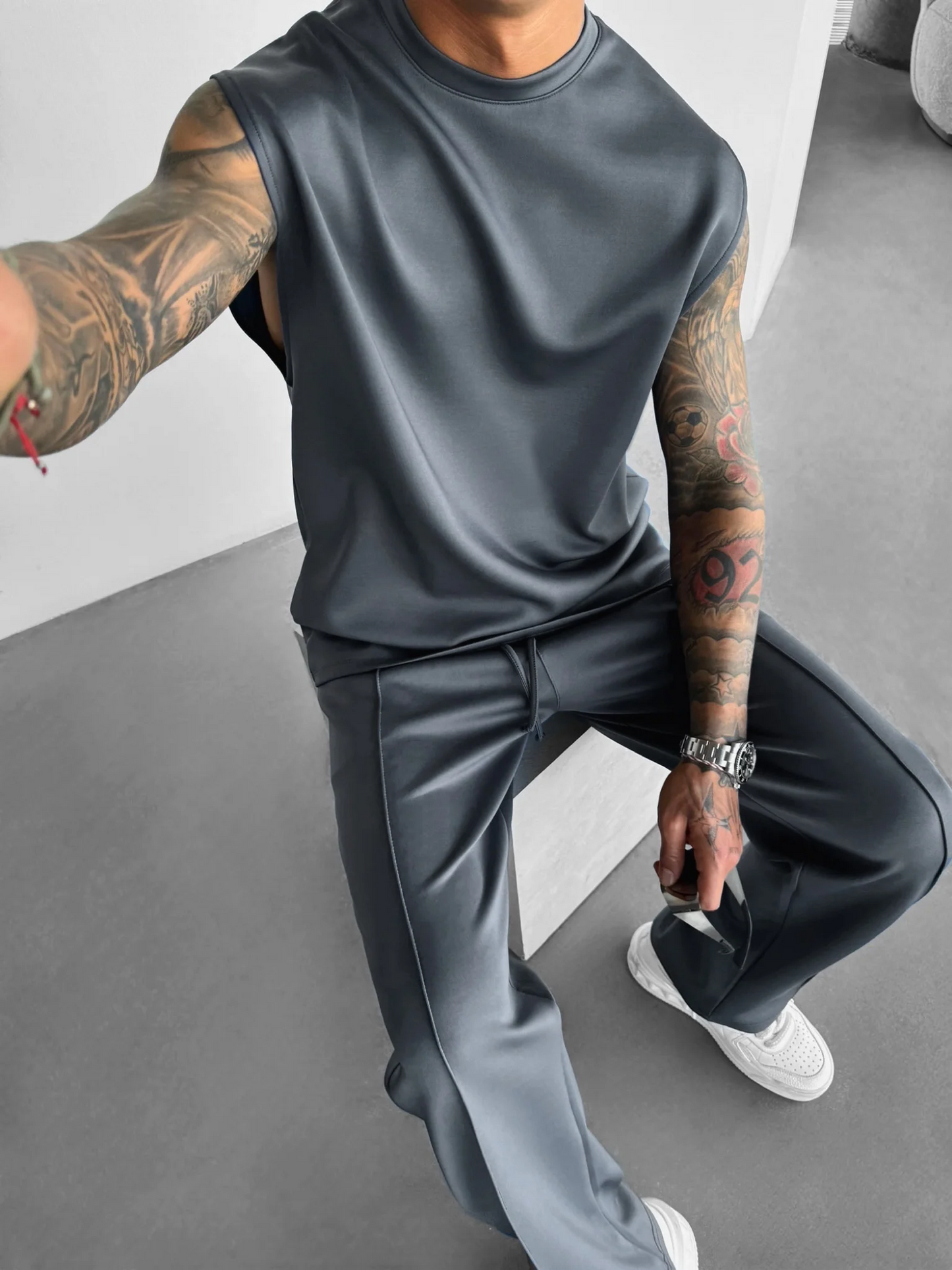 Loose Fit Diver Fabric Trousers