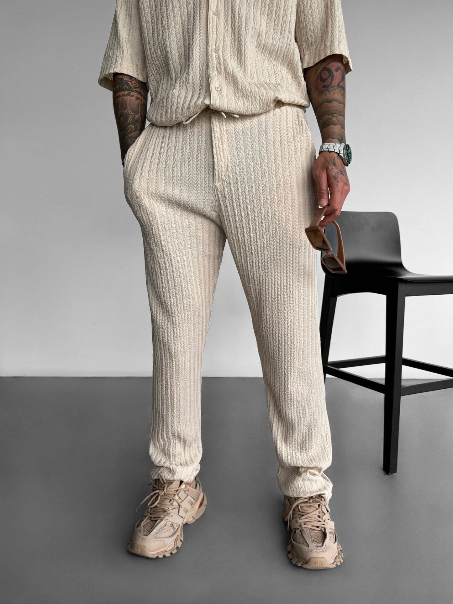 Loose Fit Structured Trousers