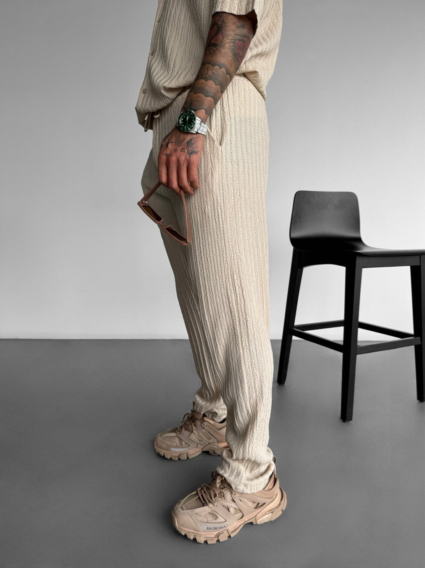 Loose Fit Structured Trousers