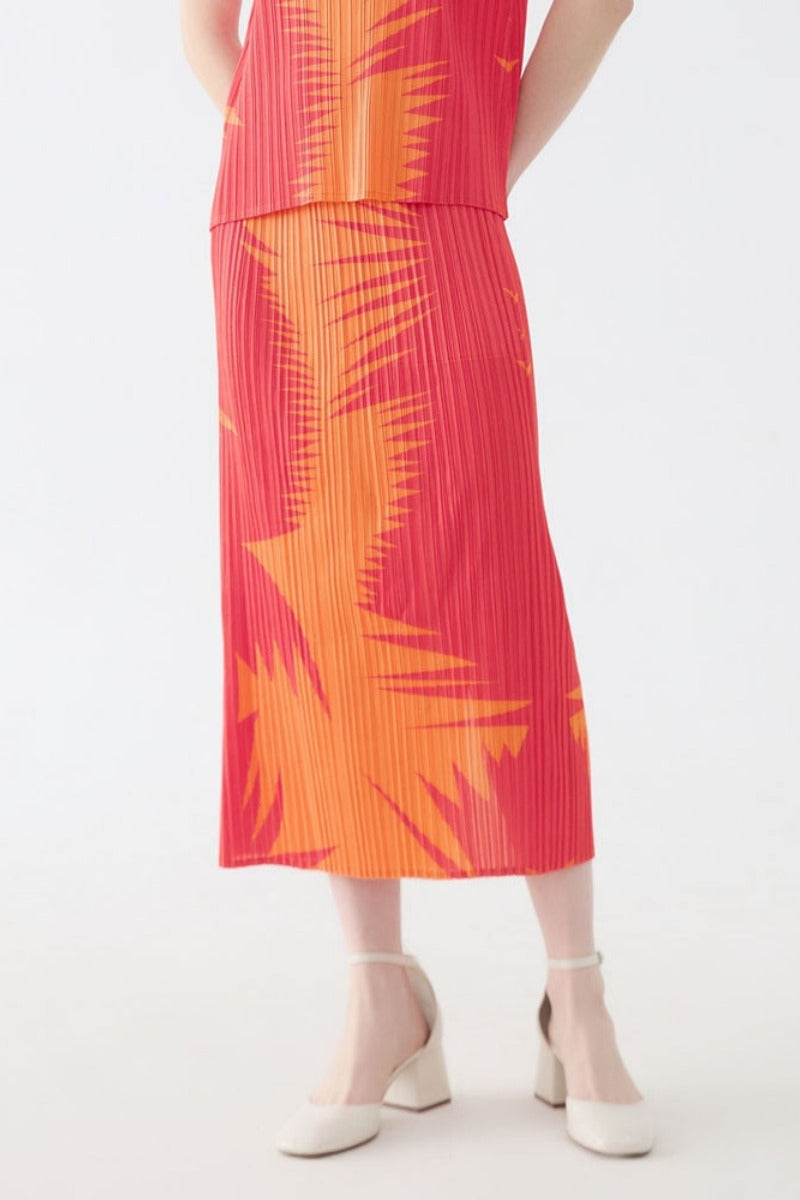 Tweedelige set rok met geplooide reverstop