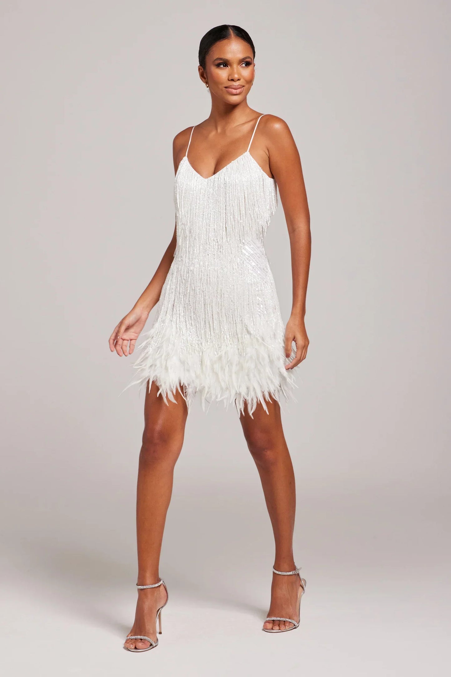 Glamour Noire – Crystal Feather Party Dress