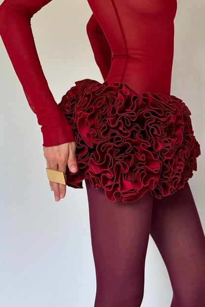 off-shoulder mini-jurk met veters