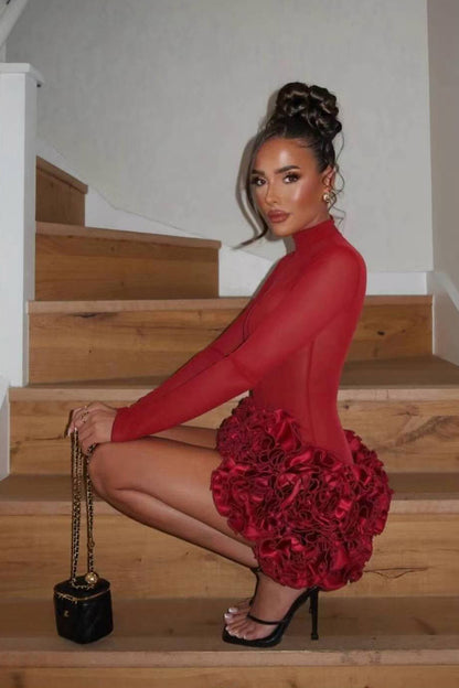 off-shoulder mini-jurk met veters