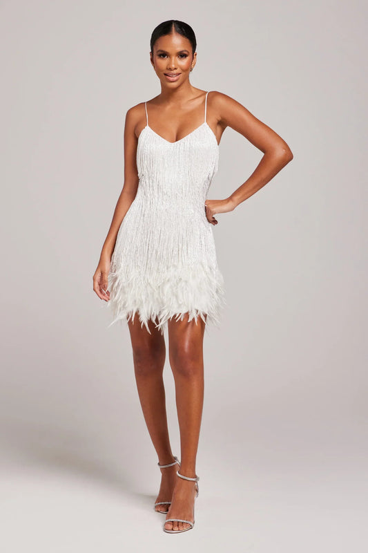 Glamour Noire – Crystal Feather Party Dress