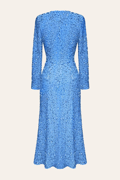 Lange Mouwen Pailletten Midi Maxi Jurk