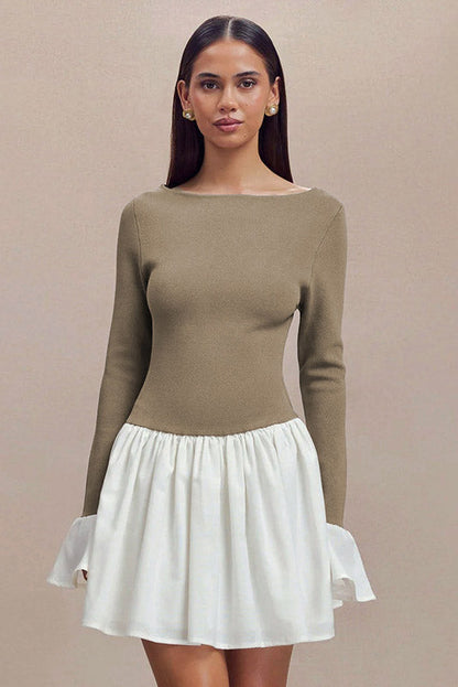 Candice Balloon Sleeves Knit Mini Dress