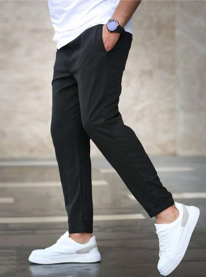 Slim Fit Trousers With Drawstring Waist