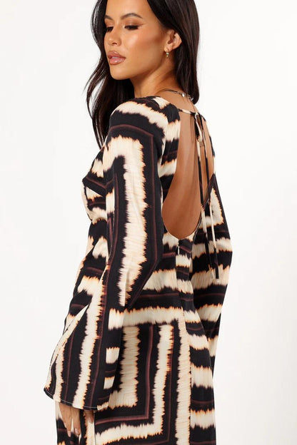 Noria Print Tortoiseshell Ring Maxi Dress