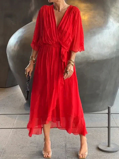 June | V-neck dress