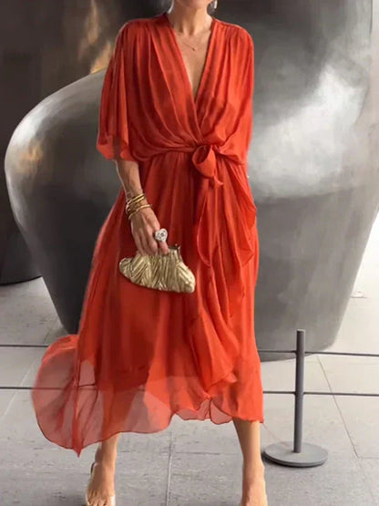June | V-neck dress
